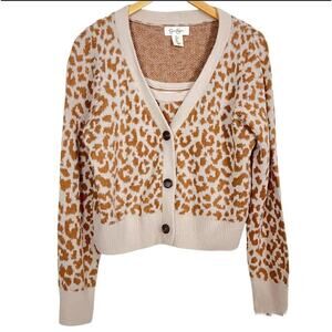 Jessica Simpson Women’s Cheetah Print Cropped Sweater/ Tank Set Size Sm. NWT